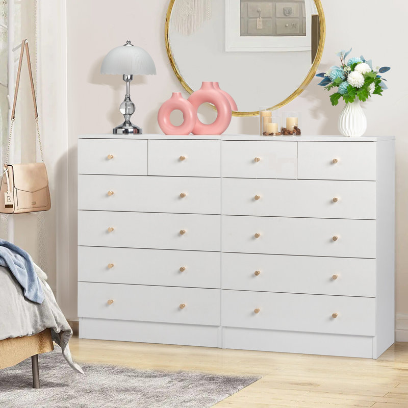 Imogen wood 6 drawer double dresser discount